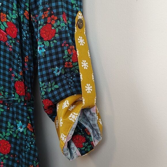 Matilda Jane Women's Fa La La Dress Gingham Floral Button Front Shirtdress NWT - Picture 10 of 15